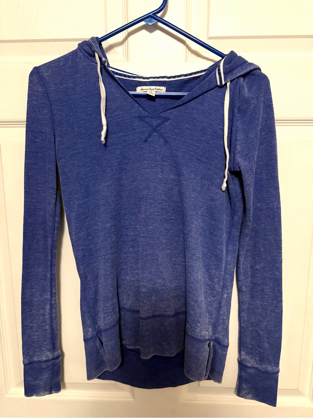American Eagle Outfitters Blue Pullover Hoodie Sweater